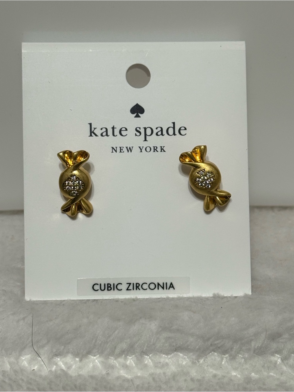 kate spade Clear and Gold Phone Accessory Stud Pair